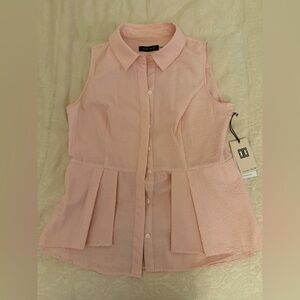 NWT Ivanka Trump Pink Gingham Sleeveless Blouse